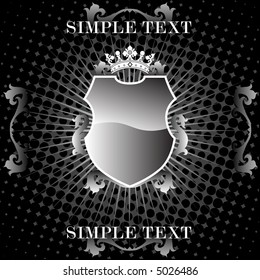 Shield and crown (vector)
