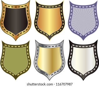 shield with crowns - set of backgrounds