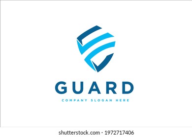 Shield cyber security logo design vector illustration. Shield suitable for business and technology logos