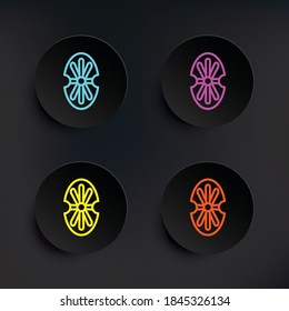 Icono de juego de colores de la placa oscura de protección. Línea delgada simple, contorno vector de iconos de mitología para ui y ux, sitio web o aplicación móvil