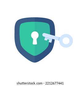 Shield data protection status. A check mark on the shield.