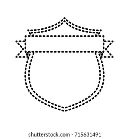 shield with decorative ribbon icon