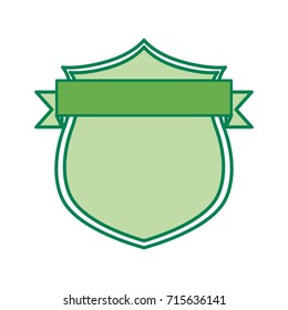 shield with decorative ribbon icon
