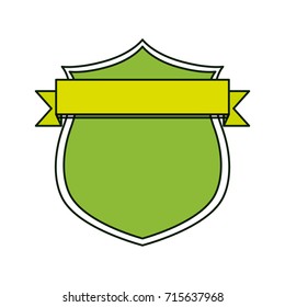 shield with decorative ribbon icon