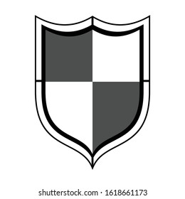 Shield defense guard vector black and white icon