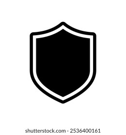 Shield, defense icon in rounded corner. Secure, guard concept