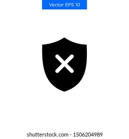 Shield Defense Icon Vector Simple Best Premium