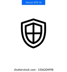 Shield Defense Icon Vector Simple Best Premium