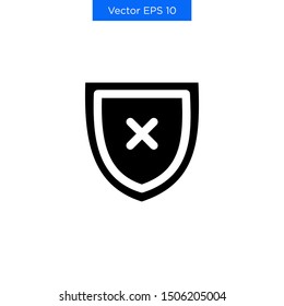 Shield Defense Icon Vector Simple Best Premium