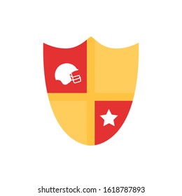 Shield design, American football super bowl sport hobby competition game training equipment tournement and play theme Vector illustration