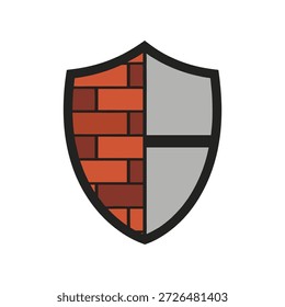 Shield Design Concept, Graphic Illustration, Abstract Style, Digital Art, Modern Aesthetic
