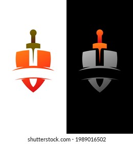 ilustración de diseño de escudo, logotipo de estilo sencillo