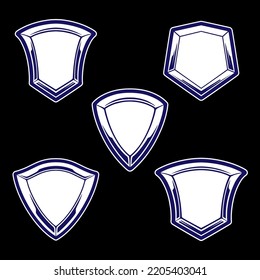 Shield design for logo esport or mascot bundle set