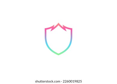 Shield design logo template with colorful gradient