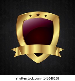 shield design over black background vector illustration 