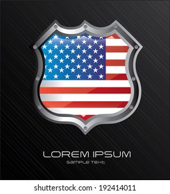 Shield design over black background, vector illustration