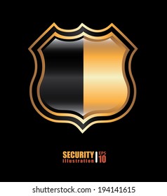 Shield design over black background, vector illustration