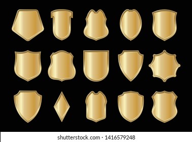 Shield design in a realistic style for various websites. Vector illustration