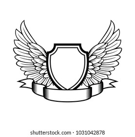 1,191 Blank shields vector wings Images, Stock Photos & Vectors ...