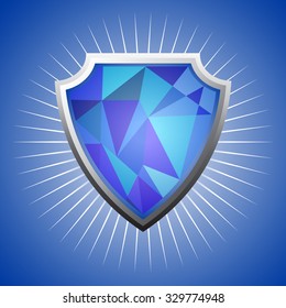 shield with Diamond blue