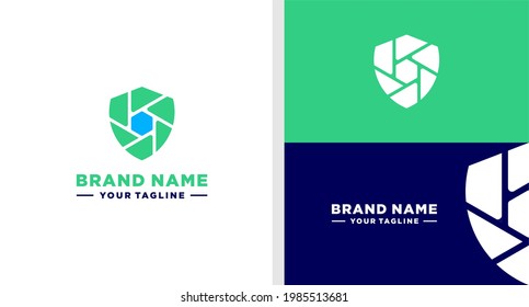 TECNOLOGÍA DE LOGOTIPO DIGITAL DE ESCUDO MODERNO SIMPLE EDITABLE