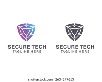 Schild digitaler Tech-Schutz Logo, Design, Vektor einzeln auf transparentem Hintergrund	