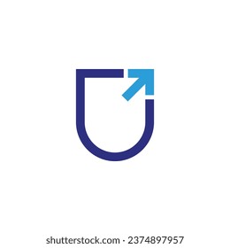 shield, direction up geometric symbol simple logo vector