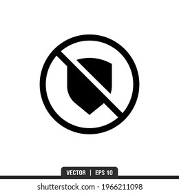 Shield Disable Silhouette icon vector, illustration logo template in trendy style. Suitable for many purposes.