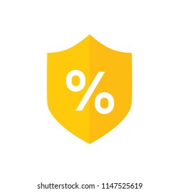 Shield Discount Logo Icon Design