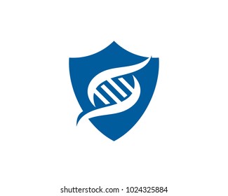 Shield Dna Icon Logo Design Element