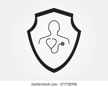 shield, doctor icon, vector illustration eps10