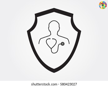 shield, doctor icon, vector illustration eps10
