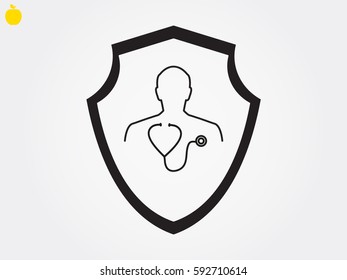 shield, doctor icon, vector illustration eps10