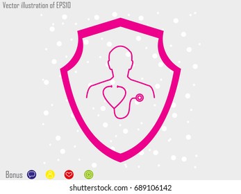 shield, doctor icon, vector illustration eps10