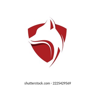 shield dog mascot logo design