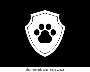 Shield, dog track, icon, vector illustration of Eps10