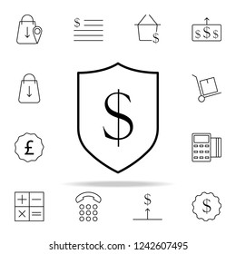 shield dollar icon. e-commerce icons universal set for web and mobile