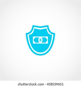 shield dollar Icon Isolated on White Background