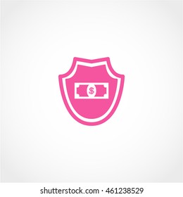 shield dollar Icon Isolated on White Background
