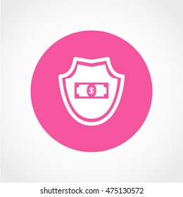 shield dollar Icon Isolated on White Background