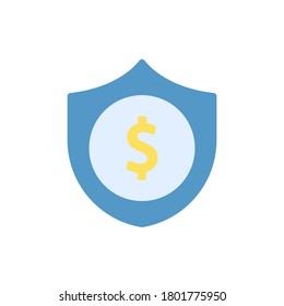 Escudo, icono del dólar. Elementos de vector de color simples de iconos económicos para ui y ux, sitio web o aplicación móvil