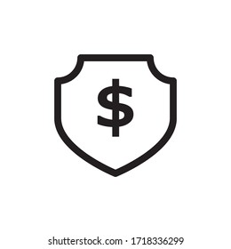 Icono Del Dólar Escudo En Vector De Diseño A La Vez Eps 10