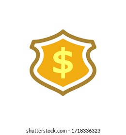 Shield Dollar Icon In Trendy  Design Vector Eps 10