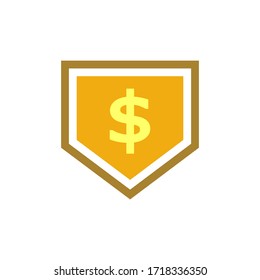 Shield Dollar Icon In Trendy  Design Vector Eps 10