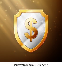 shield with dollar sign, excellent vector illustration, EPS 10