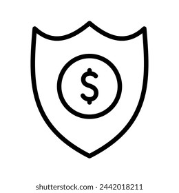 Shield with dollar sign. Financial security safety, insurance, business and finance concept. Vector illustration