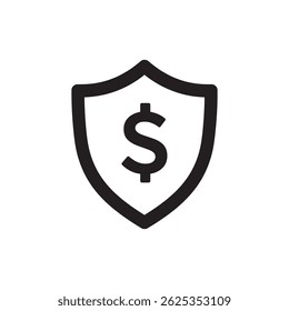 Escudo com símbolo de dólar no meio