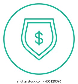 Escuche con el icono de la línea de símbolos de dólar.