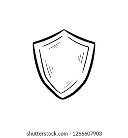 shield doodle icon vector drawing