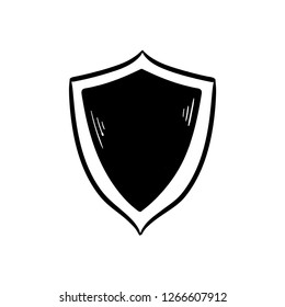 shield doodle icon vector drawing